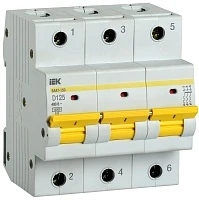 Автоматический выключатель IEK KARAT ВА47-150 3Р 125А 15кА х-ка D